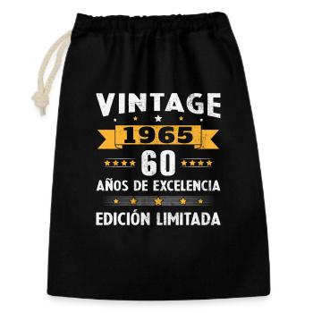 60 ans 1965 Vintage Rétro Anniversaire - Sac cadeau 30 x 45 cm - noir - Devant