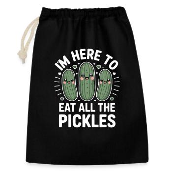 Concombres ici pour manger tous les cornichons - Sac cadeau 30 x 45 cm - noir - Devant