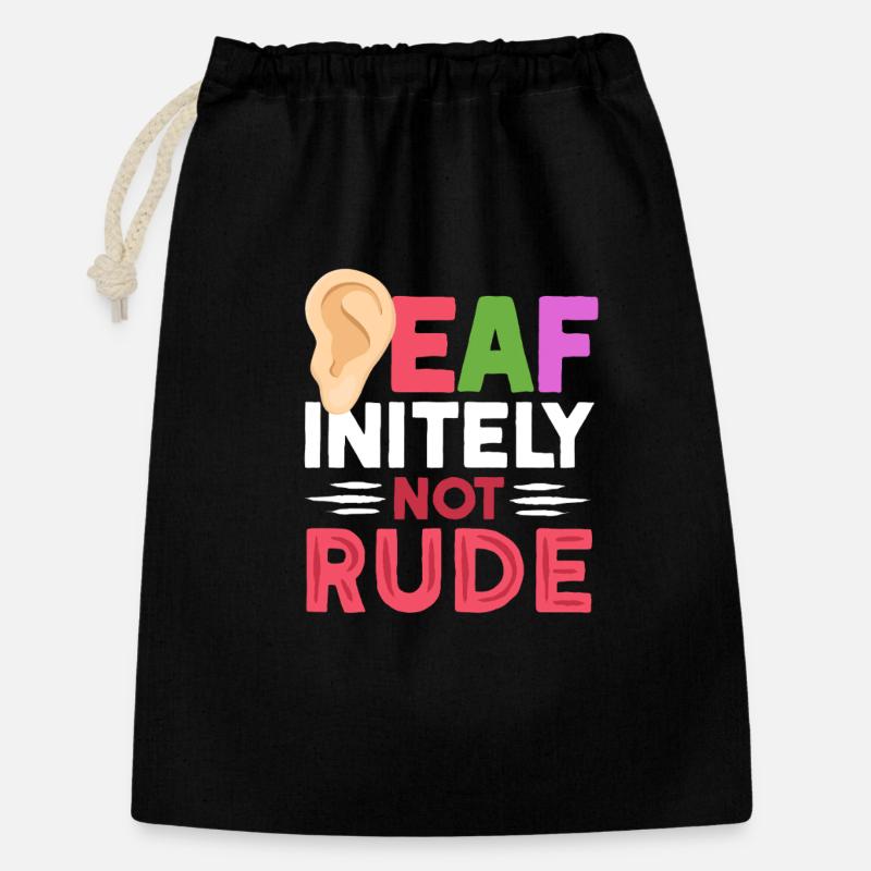 Sourd Sourd Sourd - initemment pas grossier - Sac cadeau 30 x 45 cm - noir