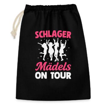 Schlager Mädels on Tour Schlagerparty Mädelsabend - Geschenkbeutel aus Baumwolle (30 x 45 cm) - Schwarz - Vorne