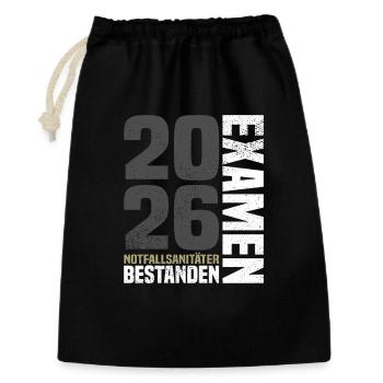 Notfallsanitäter Examen Bestanden 2026 - Geschenkbeutel aus Baumwolle (30 x 45 cm) - Schwarz - Vorne