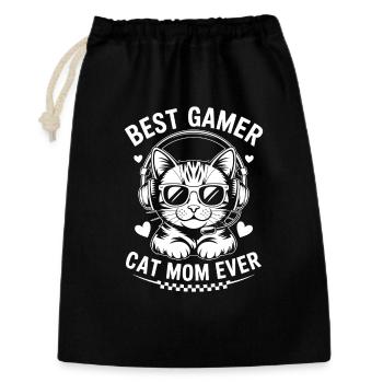 Gaming Spruch Katzen Lustiges Gaming Geschenk - Geschenkbeutel aus Baumwolle (30 x 45 cm) - Schwarz - Vorne