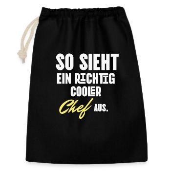 So sieht ein echt cooler Chef aus - Geschenkbeutel aus Baumwolle (30 x 45 cm) - Schwarz - Vorne