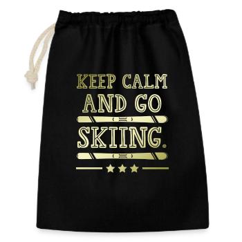 Restez calme ski - Sac cadeau 30 x 45 cm - noir - Devant