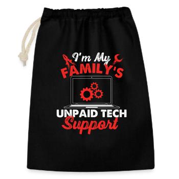 Der Go-to-Geek der unbezahlten Tech-Support-Familie - Geschenkbeutel aus Baumwolle (30 x 45 cm) - Schwarz - Vorne