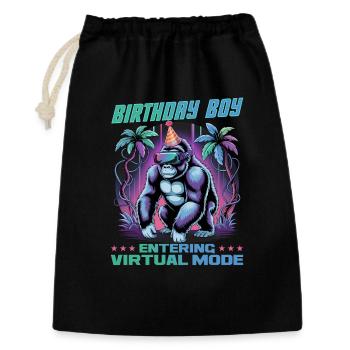 Birthday Gamer VR - Geschenkbeutel aus Baumwolle (30 x 45 cm) - Schwarz - Vorne
