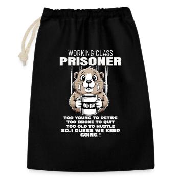 Lundi Trapped Work Drôle Tenue De Travail - Sac cadeau 30 x 45 cm - noir - Devant