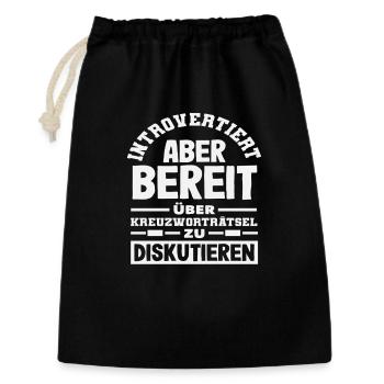 Intoverted Crossword Puzzle Discuss Humor - Gift Bag 30 x 45 cm - black - Front