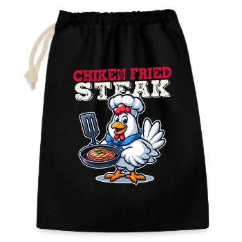 Poulet Frit Steak Cartoon - Sac cadeau 30 x 45 cm - noir - Devant