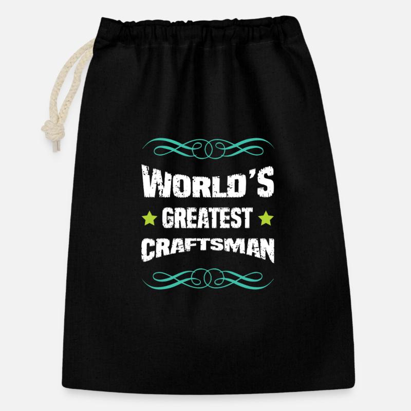 Weltbester Handwerker - Geschenkbeutel aus Baumwolle (30 x 45 cm) - Schwarz