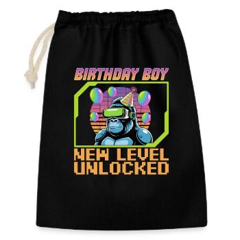 Birthday Gamer VR - Geschenkbeutel aus Baumwolle (30 x 45 cm) - Schwarz - Vorne