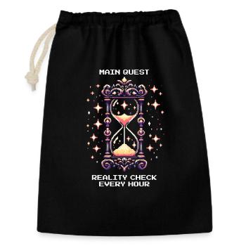 Quête principale : Rappel à la réalité toutes les heures | Rêve lucide - Sac cadeau 30 x 45 cm - noir - Devant