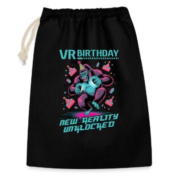 Birthday Gamer VR - Geschenkbeutel aus Baumwolle (30 x 45 cm) - Schwarz - Vorne