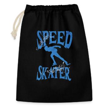 Speed Skater Eisschnelllauf Shirt - Geschenkbeutel aus Baumwolle (30 x 45 cm) - Schwarz - Vorne