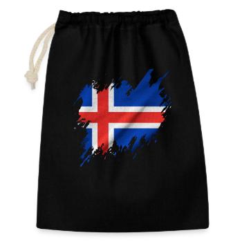 Drapeau islandais, style déchiré - Sac cadeau 30 x 45 cm - noir - Devant