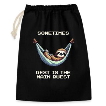 Parfois, le repos est la quête principale | Balance - Sac cadeau 30 x 45 cm - noir - Devant