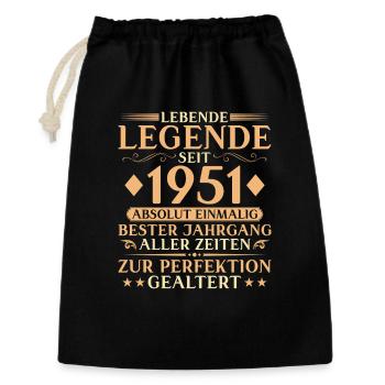Vintage 1951 Birthday 75 Years Gift - Gift Bag 30 x 45 cm - black - Front