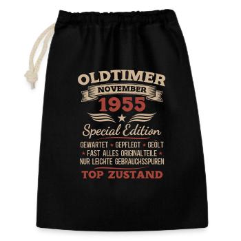 70. Geburtstag Geschenk Oldtimer November 1955 - Geschenkbeutel aus Baumwolle (30 x 45 cm) - Schwarz - Vorne