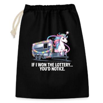C’est drôle si je gagnais à la loterie, vous remarqueriez un yacht - Sac cadeau 30 x 45 cm - noir - Devant