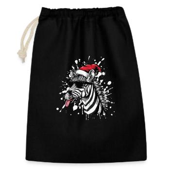 Zebra Christmas Funny - Gift Bag 30 x 45 cm - black - Front