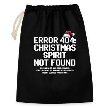 Erreur 404 Noël - Noël Nerd drôle - Sac cadeau 30 x 45 cm - noir - Devant