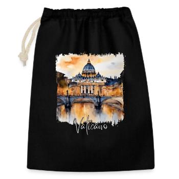 Aquarelle du Vatican - Sac cadeau 30 x 45 cm - noir - Devant