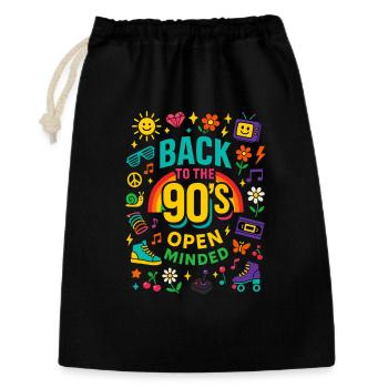 Back To The 90's Open Minded Nostalgie Vibes - Sac cadeau 30 x 45 cm - noir - Devant