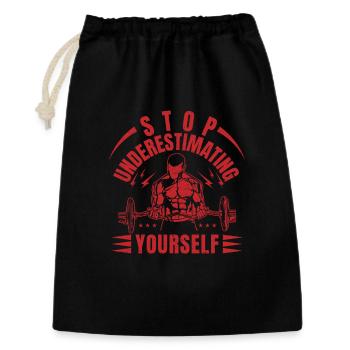 Fitness Motivation Bodybuilder Sous-estimer - Sac cadeau 30 x 45 cm - noir - Devant
