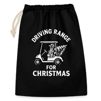 Driving Range für weihnachtlichen Golfspaß - Geschenkbeutel aus Baumwolle (30 x 45 cm) - Schwarz - Vorne