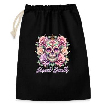 Fleurs Crâne Beauté Floraison - Sac cadeau 30 x 45 cm - noir - Devant