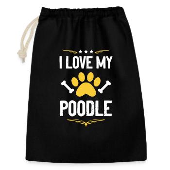 I Love My Poodle - Geschenkbeutel aus Baumwolle (30 x 45 cm) - Schwarz - Vorne