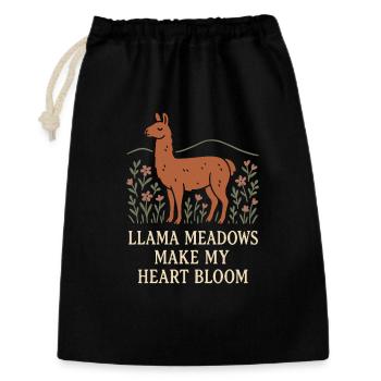 Cottagecore Lama Ästhetisches Süßes Nutztier - Geschenkbeutel aus Baumwolle (30 x 45 cm) - Schwarz - Vorne