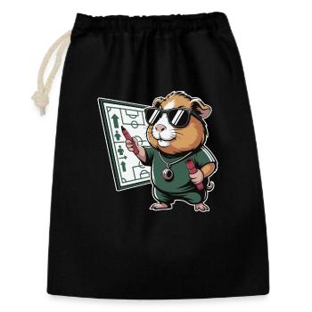 Coach de hamsters avec emploi du temps - Sac cadeau 30 x 45 cm - noir - Devant