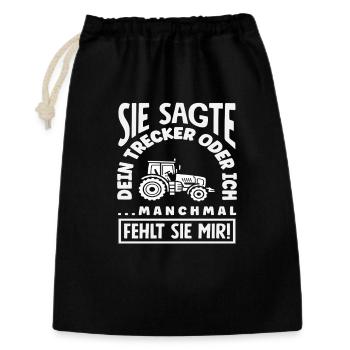 Conductrice de tracteur : sa drôle de ferme me manque - Sac cadeau 30 x 45 cm - noir - Devant