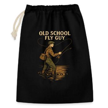 Mouche Old School Guy Pêche Rétro - Sac cadeau 30 x 45 cm - noir - Devant