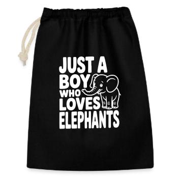 Juste un garçon qui aime les éléphants - Sac cadeau 30 x 45 cm - noir - Devant