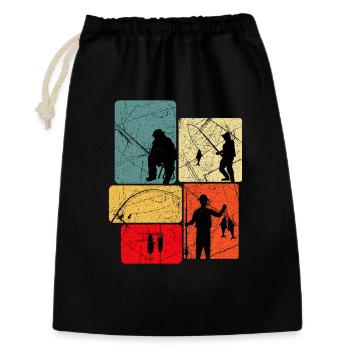 Fishing Silhouettes Retro Look - Gift Bag 30 x 45 cm - black - Front