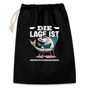 The location is drunken fish - Gift Bag 30 x 45 cm - black - Front