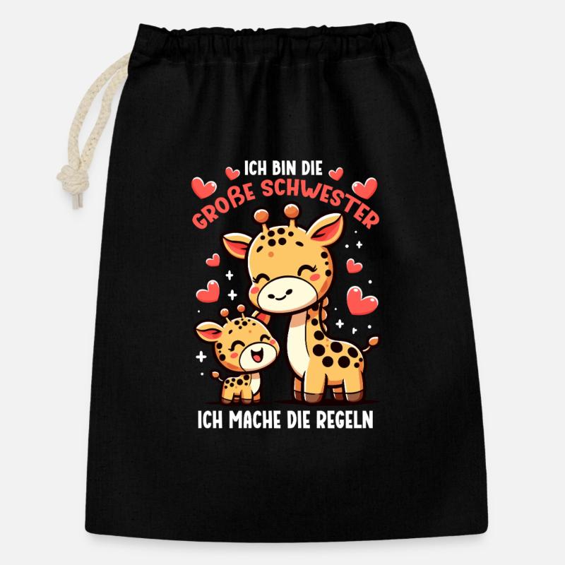 Je suis la grande sœur, c’est moi qui fais les règles. - Sac cadeau 30 x 45 cm - noir