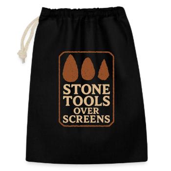 Prehistoric stone tools of Homo - Gift Bag 30 x 45 cm - black - Front