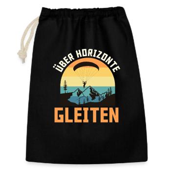 Gleitschirm ÜBER HORIZONTE GLEITEN Lustig - Geschenkbeutel aus Baumwolle (30 x 45 cm) - Schwarz - Vorne