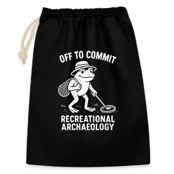 Partir pour s’amuser en archéologie récréative - Sac cadeau 30 x 45 cm - noir - Devant