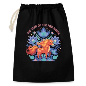 L’année de la célébration du Cheval de Feu - Sac cadeau 30 x 45 cm - noir - Devant