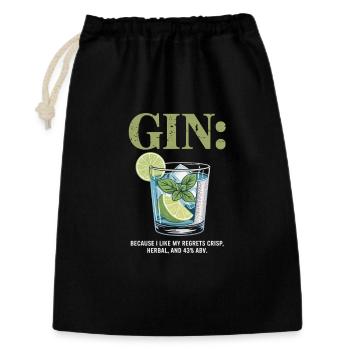 Gin parce que j’aime mes regrets croquants herbaux 43 % - Sac cadeau 30 x 45 cm - noir - Devant