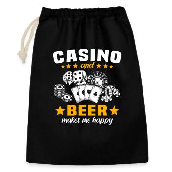 Joueur de casino - Sac cadeau 30 x 45 cm - noir - Devant