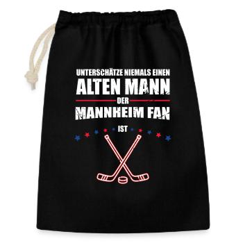 Alter Mann - Mannheim Eishockey Fan | Retro - Geschenkbeutel aus Baumwolle (30 x 45 cm) - Schwarz - Vorne