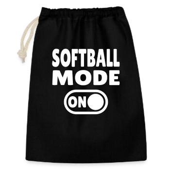Mode softball activé - Sac cadeau 30 x 45 cm - noir - Devant