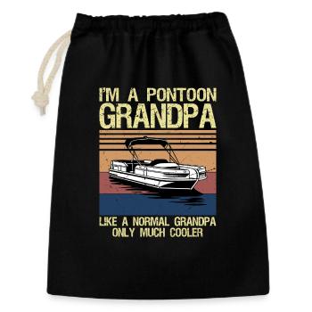 Cool Pontoon Boat Design for Grandpa Men Pontoon - Gift Bag 30 x 45 cm - black - Front
