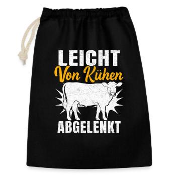 Leicht Von Kühen Abgelenkt - Geschenkbeutel aus Baumwolle (30 x 45 cm) - Schwarz - Vorne