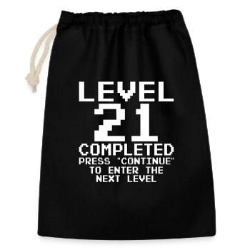 Niveau 21 Pixel Quest terminé - Sac cadeau 30 x 45 cm - noir - Devant